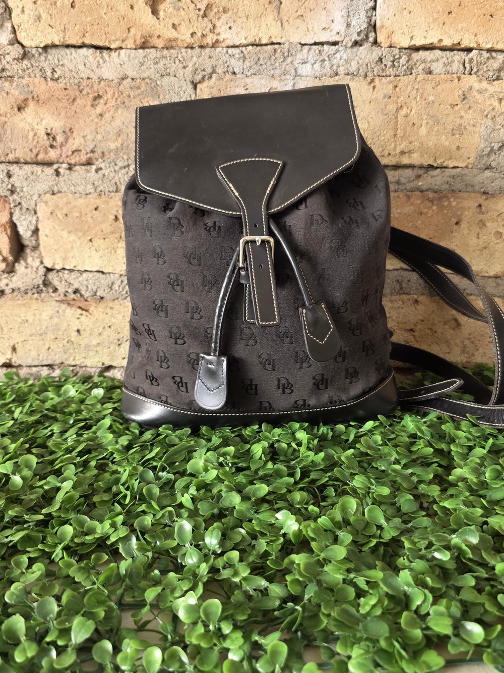 ​Vintage Dooney & Bourke Monogram Drawstring Backpack